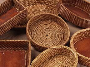 Folk Art - Baskets and wooden hands for bead and jewelry display